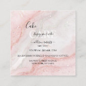 ピンクスプラッシュ液体グリッター大理石ケ気にーキ スクエア名刺 (裏面)