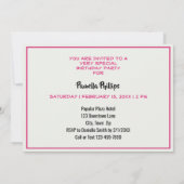 ピンクスプラッシュ55歳の誕生日パーティーの招待状 招待状 (裏面)