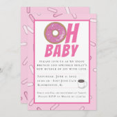 ピンクスプリンクルズブルンチベビーシャワー招待状 招待状 (正面/裏面)