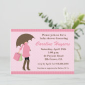 ピンクスプリンクルズベビーシャワー招待状 招待状 (スタンド正面)