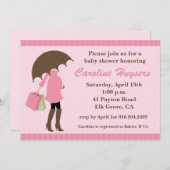 ピンクスプリンクルズベビーシャワー招待状 招待状 (正面/裏面)