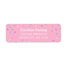 ピンクスプリンクル差出人住所ラベル ラベル