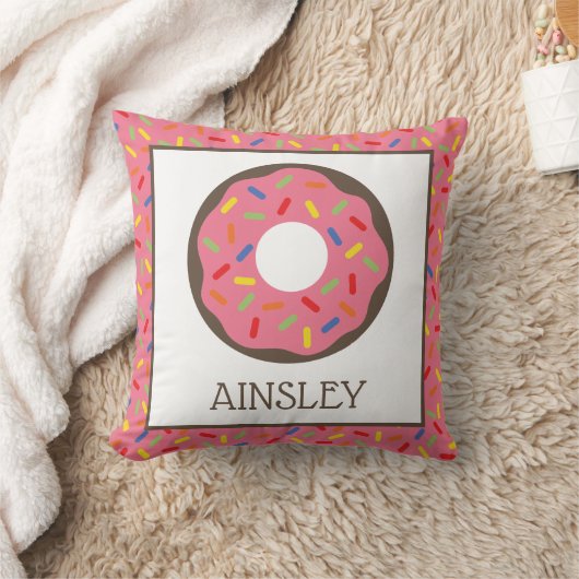 ピンクスプレッレドナツパーソナライズされた装飾用クッション クッション (ブランケット)