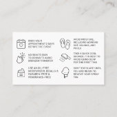 ピンクスプレータンアフターケアカード 名刺 (裏面)