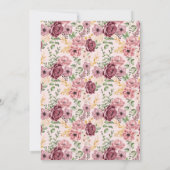 ピンクスペインののエレガントフローラ75th誕生日パーティー 招待状 (裏面)