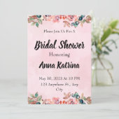 ピンクスペインのの花の安結婚式招待状 招待状 (スタンド正面)