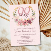 ピンクスペインのエレガントフローラ99th誕生日パーティー 招待状