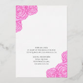 ピンクスペインのキンセアニェラ 箔招待状 (裏面)