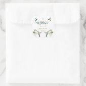 ピンクスペインのハイビスカスフラワーズユーカリプトゥスバウティゾ スクエアシール (バッグ)