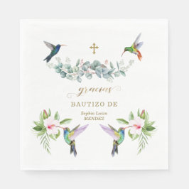 ピンクスペインのハイビスカスフラワーズユーカリプトゥスバウティゾ スタンダードランチョンナプキン