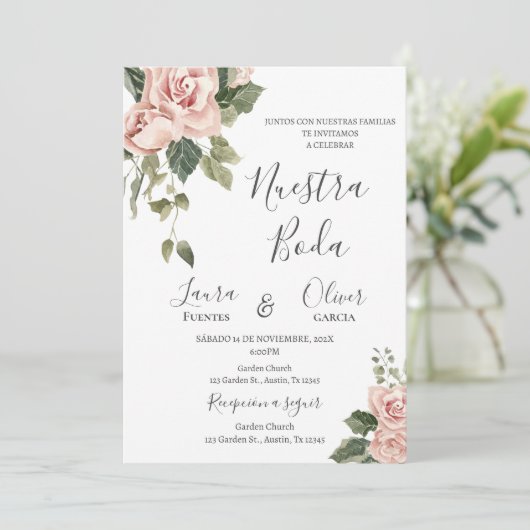 ピンクスペインのフローラ結婚ズ 招待状 (スタンド正面)