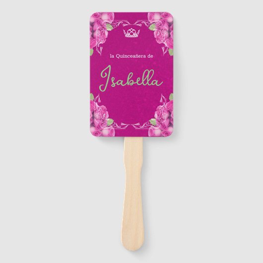 ピンクスペインのローズキンセアニラ | ハンドファン (正面)