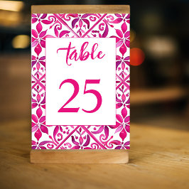 ピンクスペインのヴィンテージメ結婚キシカン テーブルナンバー