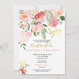 ピンクスペインの結婚式招待状 シーズンカード