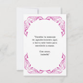 ピンクスペインの&ブラックキンセアニラ – エレガントバラ サンキューカード (裏面)