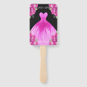 ピンクスペインの&ブラックキンセアニラ – エレガントバラ ハンドファン (裏面)