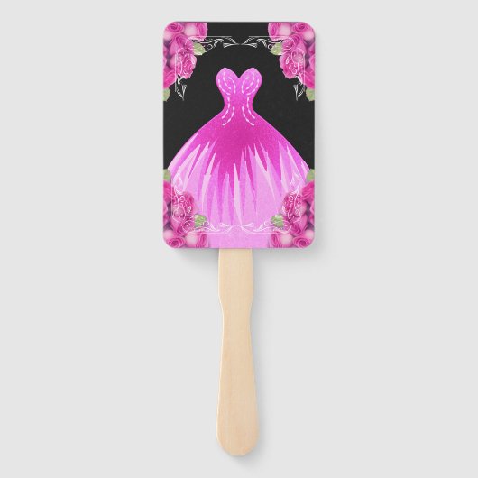 ピンクスペインの&ブラックキンセアニラ – エレガントバラ ハンドファン (裏面)