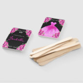 ピンクスペインの&ブラックキンセアニラ – エレガントバラ ハンドファン (組立なし)