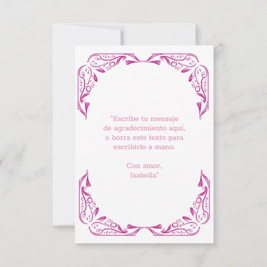 ピンクスペインの&ブルーキンセアニラ | サンキューカード (裏面)