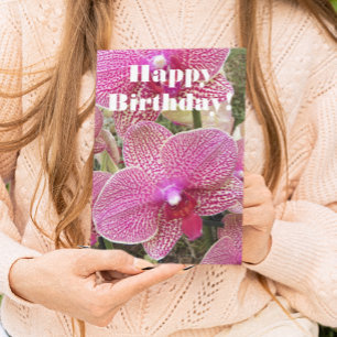 ピンクスペクトルモスオーキズフローラ誕生日 カード