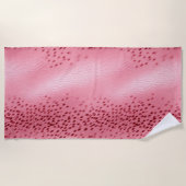 ピンクスポッテッドアニマルプリント ビーチタオル (正面)