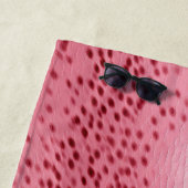 ピンクスポッテッドアニマルプリント ビーチタオル (インサイチュ)