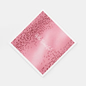 ピンクスポッテッドヒョウアニマルプリント スタンダードランチョンナプキン (角)