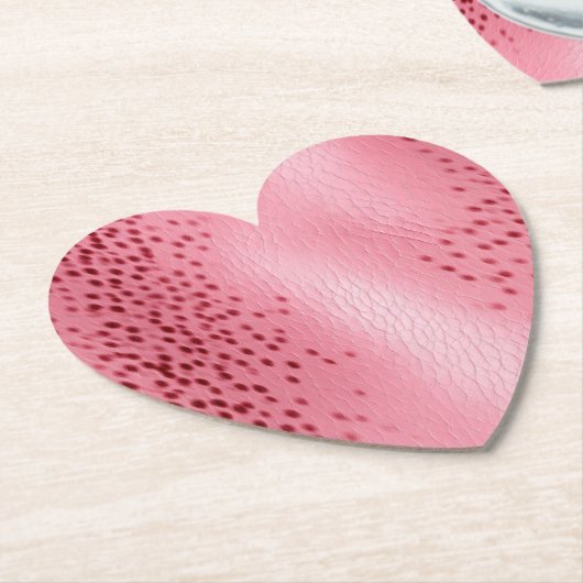 ピンクスポッテッドヒョウアニマルプリント ペーパーコースター (アングル)