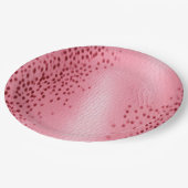 ピンクスポッテッドヒョウアニマルプリント ペーパープレート (アングル)