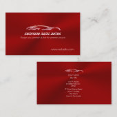 ピンクスポーツオートがリッチクリムゾンメタリック効果 名刺 (正面/裏面)