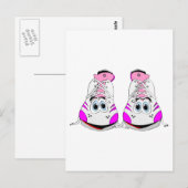 ピンクスポーツシューズ漫画 ポストカード (正面/裏面)