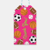 ピンクスポーツ誕生日パーティー ギフトタグ (正面)