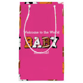 ピンクスポーツ赤ちゃんシャワー スモールペーパーバッグ (正面)