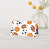 ピンクスポーツ赤ちゃんシャワー プレイスカード (裏面)