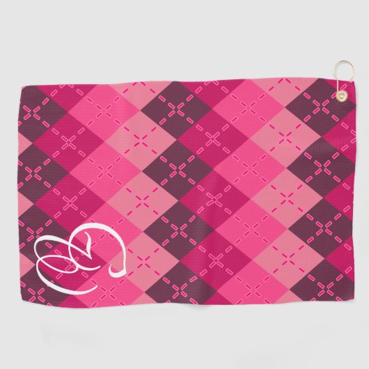 ピンクスポーティアーガイルのシ名門私立校風のェーズ ゴルフタオル (横)