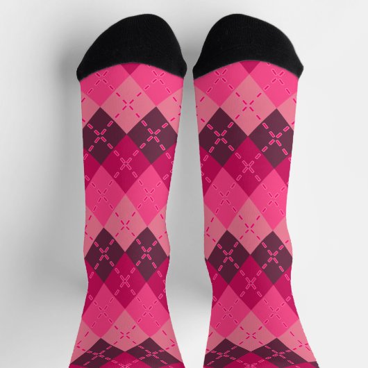 ピンクスポーティアーガイルのシ名門私立校風のェーズ ソックス (上部)