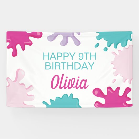 ピンクスライム 誕生日パーティー 横断幕 (横)