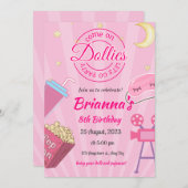 ピンクスランバーパーティー誕生日招待状 招待状 (正面/裏面)