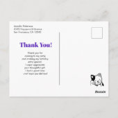 ピンクスリーピングキティ猫パーティーありがとう ポストカード (裏面)