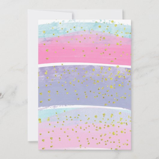 ピンクスリーフローラ冬季ベビーシャワー招待状 招待状 (裏面)