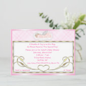 ピンクスリープエンジェルベビーシャワー招待状 招待状 (スタンド正面)