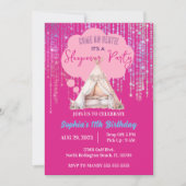 ピンクスリープバースランバーパーティー誕生日10代のトゥイーン 招待状 (正面)