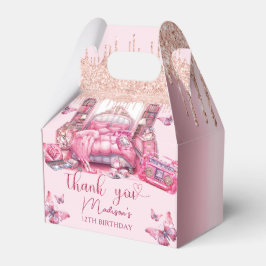 ピンクスリーポバーガール誕生日 パーソナライズされた フェイバーボックス