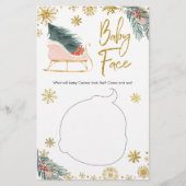 ピンクスレイウィンタースノーフレークベビーシャワーベビー顔 (正面)