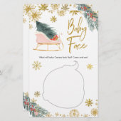 ピンクスレイウィンタースノーフレークベビーシャワーベビー顔 (正面/裏面)