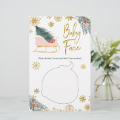 ピンクスレイウィンタースノーフレークベビーシャワーベビー顔 (スタンド正面)