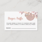 ピンクスロスベビーシャワーおむつラッフル エンクロージャーカード (正面)