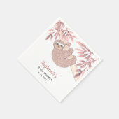 ピンクスロスベビーシャワー スタンダードカクテルナプキン (角)