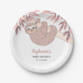 ピンクスロスベビーシャワー ペーパープレート (正面)