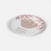 ピンクスロスベビーシャワー ペーパープレート (アングル)